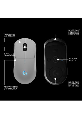 Миша бездротова Logitech G Pro 2 Lightspeed White (910-007302)