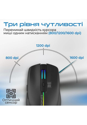Миша бездротова Promate Kitt Black
