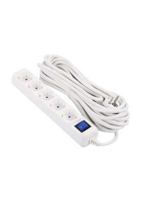 Фільтр живлення 2E (2E-U05ES15M10WH) 5 розеток, 10 м, White