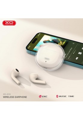 Bluetooth-гарнітура XO G16 ENC TWS White (XO-G16WH)