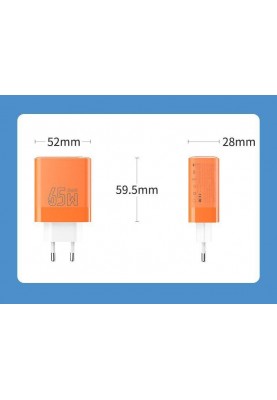 Мережевий зарядний пристрій Proda Azeada Seagulls AZ-19 GaN 65W Orange (AZ-19-OR)