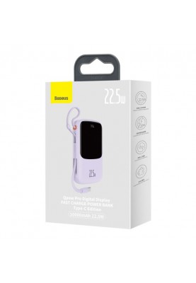 Універсальна мобільна батарея Baseus Qpow Pro 10000mAh QC22.5W Violet (PPQD020105)