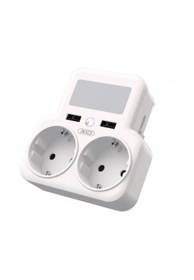 Мережевий зарядний пристрій XO WL09 (2 розетки 4000W; 2USB 2.4A) White (WL09.white)