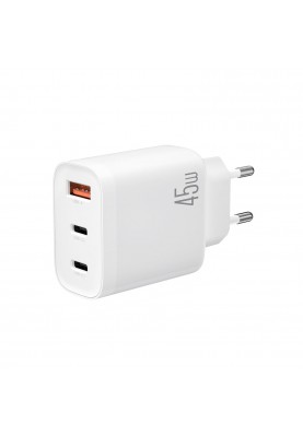 Мережевий зарядний пристрій XO L117 (2USB-С, 1USB, 3А) PD, QC 3.0 White (L117.white)