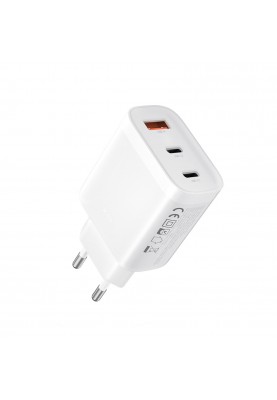 Мережевий зарядний пристрій XO L117 (2USB-С, 1USB, 3А) PD, QC 3.0 White (L117.white)