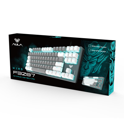 Клавіатура Aula Mechanical F3287 White/Grey Keycap KRGD Blue (6948391240688) Клавіатура Aula Mechanical F3287 White/Grey Keycap KRGD Blue (6948391240688)