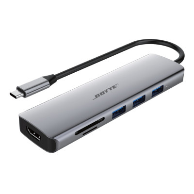 Концентратор Boyye USB-C 6-в-1 (UC-602)