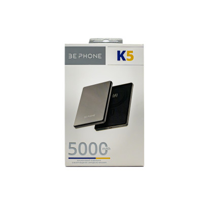 Універсальна мобільна батарея BePhone K5 5000 mAh MagSafe Grey 15W (BP-K5-GR)