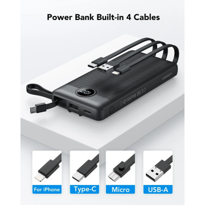 Універсальна мобільна батарея Veger C10 10000mAh, Black (1283126526848)