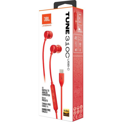 Гарнітура JBL Tune 310C Red (JBLT310CRED)