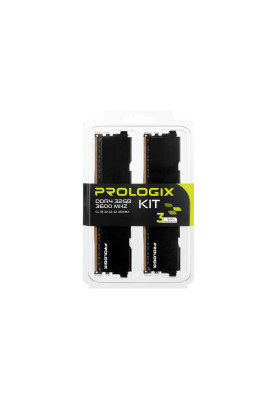 Модуль пам`ятi DDR4 2x16GB/3600 Prologix Black (PRO32GB3600B4K)