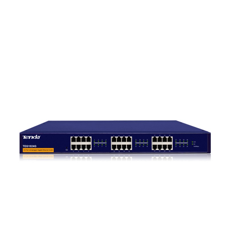 Комутатор TENDA TEG1024G 24port 10/100/1000/BaseT rackmount 19"