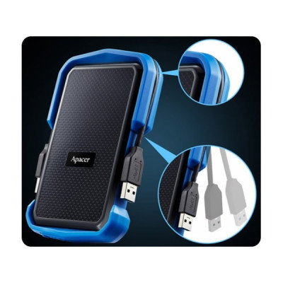 Зовнішній жорсткий диск 2.5" USB 1.0TB Apacer Apacer AC631 Black/Blue (AP1TBAC631U-1) Зовнішній жорсткий диск 2.5" USB 1.0TB Apacer Apacer AC631 Black/Blue (AP1TBAC631U-1)