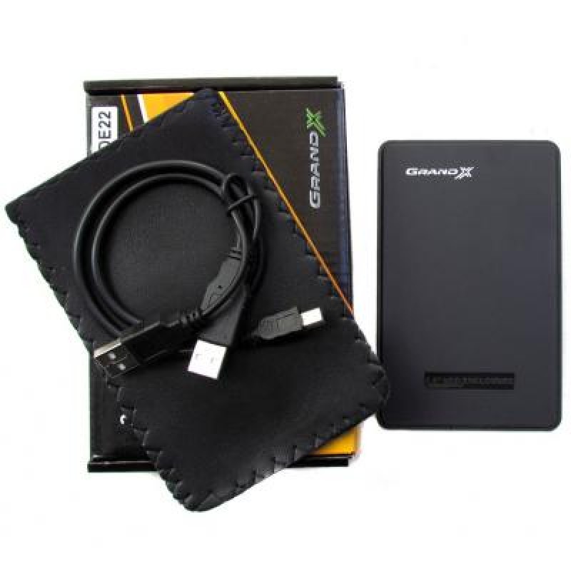 Зовнішня кишеня Grand-X для підключення SATA HDD 2.5", USB 2.0, пластик (HDE22)