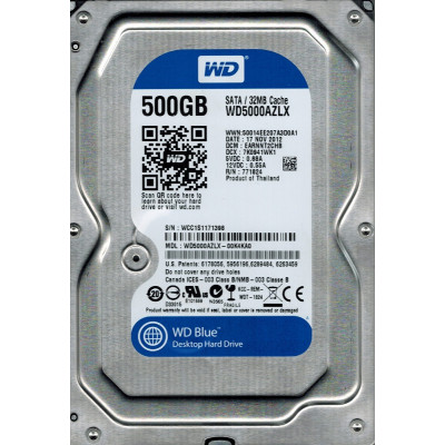 Накопичувач HDD SATA  500GB WD Blue 7200rpm 32MB (WD5000AZLX) Refurbished