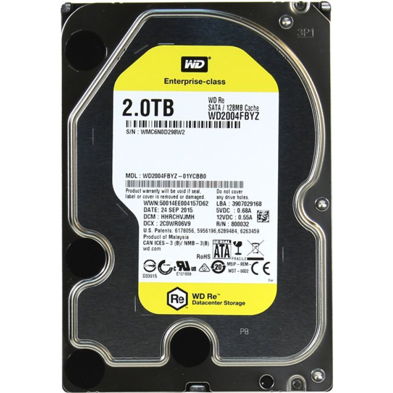 Накопичувач HDD SATA 2.0TB WD RE 7200rpm 128MB (WD2004FBYZ)