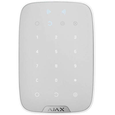 Бездротова сенсорна клавіатура Ajax KeyPad Plus White (26078.83.WH)