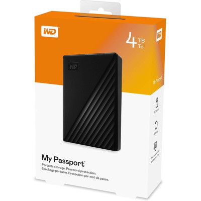Зовнішній жорсткий диск 2.5" USB 4.0TB WD My Passport Black (WDBPKJ0040BBK-WESN) Зовнішній жорсткий диск 2.5" USB 4.0TB WD My Passport Black (WDBPKJ0040BBK-WESN)