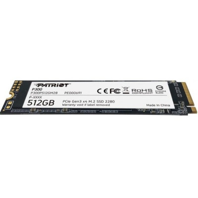 Накопичувач SSD 512GB Patriot P300 M.2 2280 PCIe 3.0 x4 NVMe TLC (P300P512GM28) Накопичувач SSD 512GB Patriot P300 M.2 2280 PCIe 3.0 x4 NVMe TLC (P300P512GM28)