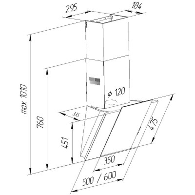 Витяжка Pyramida NR-MV 60 M BL