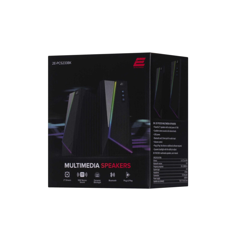 Акустична система 2E PCS233 RGB Black (2E-PCS233BK)