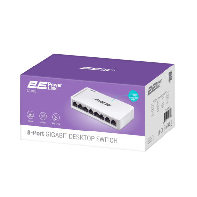 Комутатор 2E PowerLink SG108C (8xGE, некерований) Комутатор 2E PowerLink SG108C (8xGE, некерований)