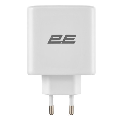 Мережевий зарядний пристрій 2E USB-C Wall Charger GaN 65W White (2E-WC3USB65W-W)