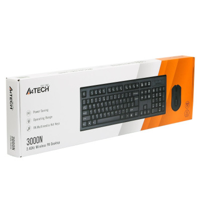 Комплект (клавіатура, миша) бездротовий A4Tech 3000N Black USB