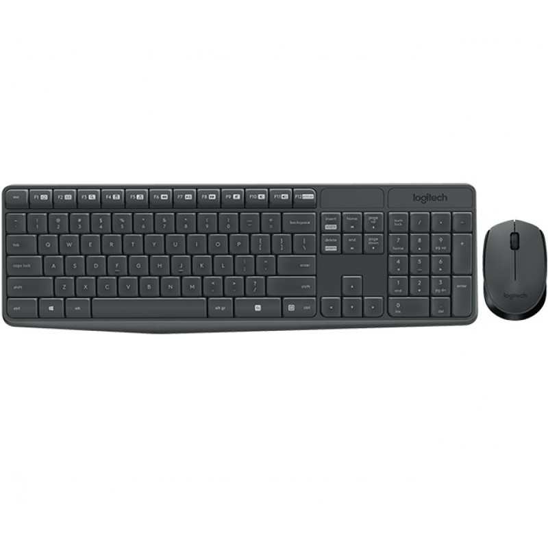 Комплект (клавiатура, миша) бездротовий Logitech MK235 Black USB (920-007948)