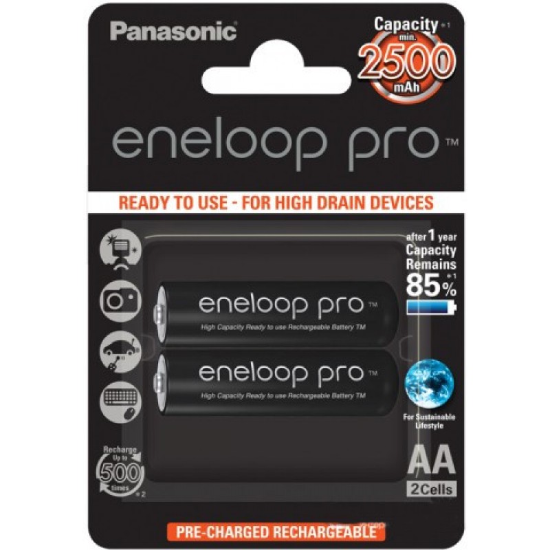 Аккумуляторы Panasonic Eneloop Pro AA/HR06 NI-MH 2500 mAh BL 2 шт