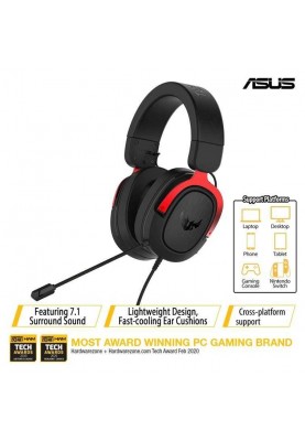 Гарнітура Asus TUF Gaming H3 Red (90YH02AR-B1UA00)