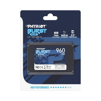 Накопичувач SSD 960GB Patriot Burst Elite 2.5" SATAIII TLC (PBE960GS25SSDR) Накопичувач SSD 960GB Patriot Burst Elite 2.5" SATAIII TLC (PBE960GS25SSDR)
