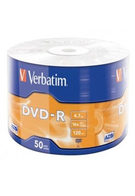 Диски DVD-R Verbatim (43788) 4.7GB 16x Wrap, 50 шт