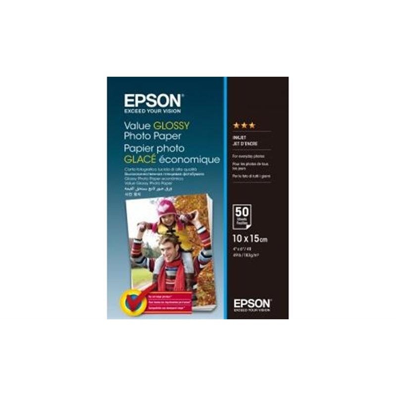 Фотопапiр EPSON Value Glossy Photo Paper глянцева 183г/м2 10х15см 50арк. (C13S400038)