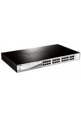 Комутатор D-Link DGS-1210-28P (24port 1GE PoE, 4x1GE/SFP, WebSmart)