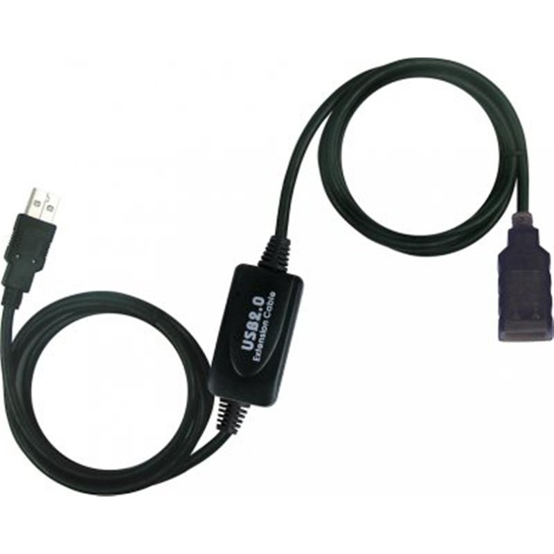 Кабель Viewcon USB - USB (M/F), активний подовжувач, 20м, чорний (VV043-20M)