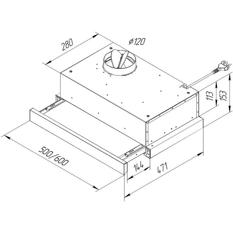 Вытяжка Pyramida TL 60 SLIM WH