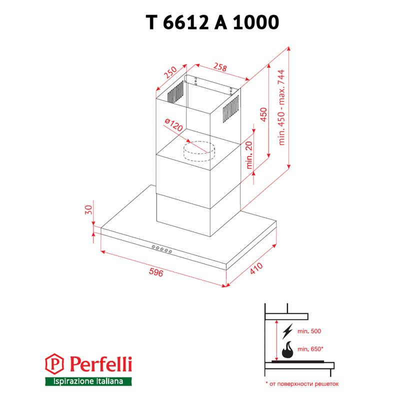 Вытяжка Perfelli T 6612 A 1000 I LED