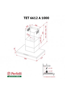 Витяжка Perfelli TET 6612 A 1000 BL LED