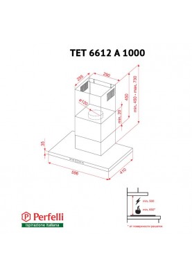 Витяжка Perfelli TET 6612 A 1000 W LED