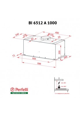 Витяжка Perfelli BI 6512 A 1000 I LED