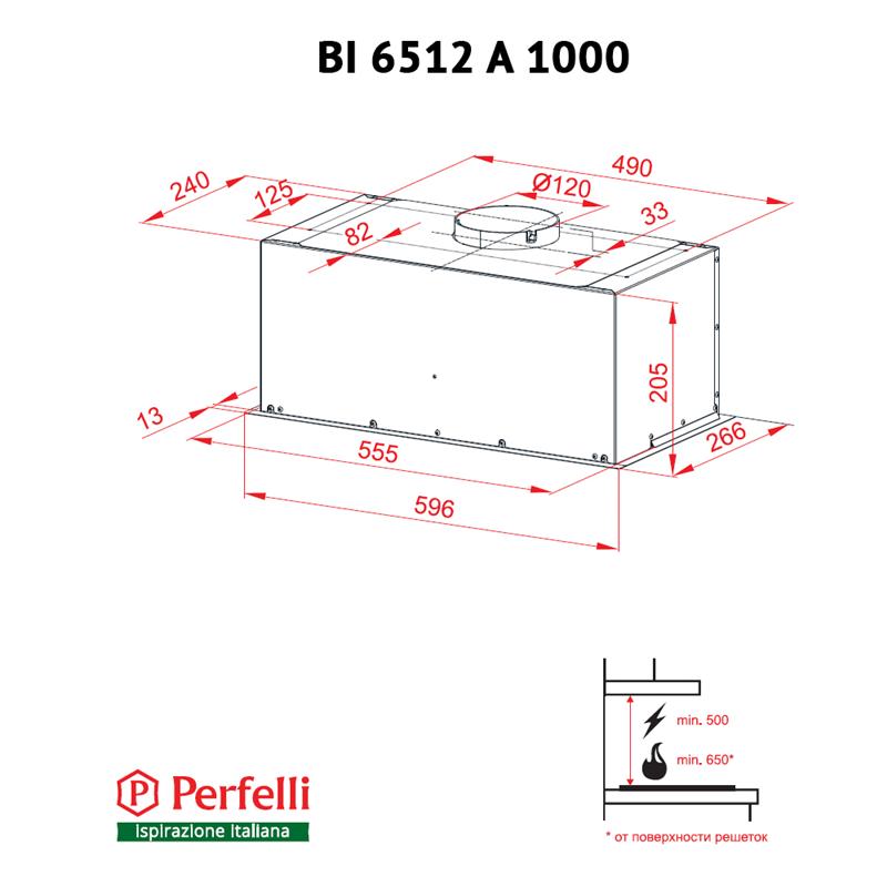 Вытяжка Perfelli BI 6512 A 1000 IV LED