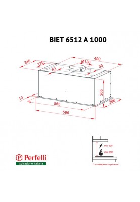 Витяжка Perfelli BIET 6512 A 1000 BL LED