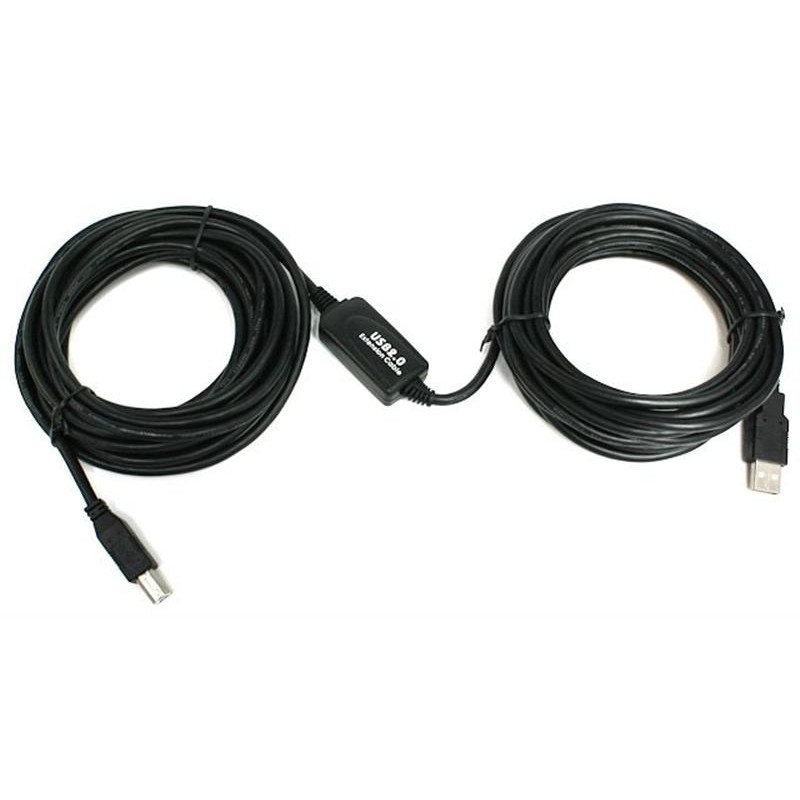 Кабель Viewcon USB - USB Type-B (M/M), активний, 10 м, чорний (VV013-10M)