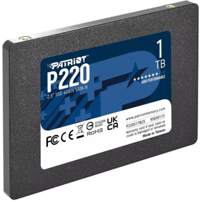 Накопичувач SSD 1TB Patriot P220 2.5" SATAIII TLC (P220S1TB25) Накопичувач SSD 1TB Patriot P220 2.5" SATAIII TLC (P220S1TB25)