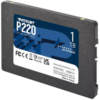Накопичувач SSD 1TB Patriot P220 2.5" SATAIII TLC (P220S1TB25) Накопичувач SSD 1TB Patriot P220 2.5" SATAIII TLC (P220S1TB25)
