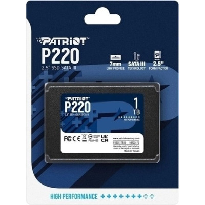 Накопичувач SSD 1TB Patriot P220 2.5" SATAIII TLC (P220S1TB25) Накопичувач SSD 1TB Patriot P220 2.5" SATAIII TLC (P220S1TB25)