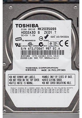 Накопичувач HDD 2.5" SATA  200GB Toshiba 5400rpm 8MB (MK2035GSS) Refurbished