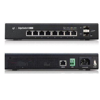 Комутатор Ubiquiti EdgeSwitch ES-8-150W (8x1GE, 2xSFP, PoE+/Passive PoE, 150W max)
