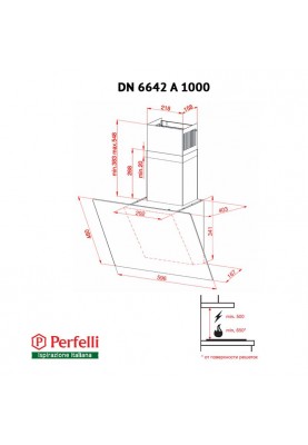 Витяжка Perfelli DN 6642 A 1000 BL LED